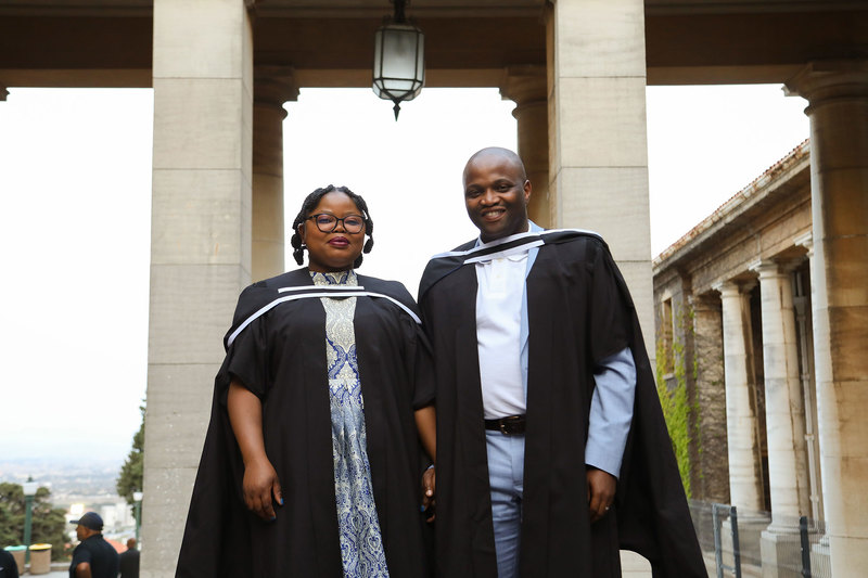 Nobukho Nqaba (left) and husband Themba Nqinileyo. <b>Photo</b> Je’nine May.
