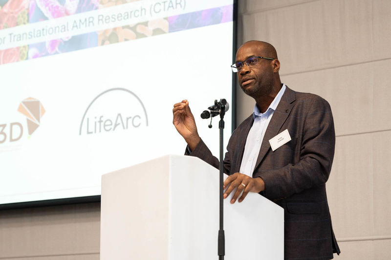 Prof Kelly Chibale delivering his welcome speech at the CTAR launch event.