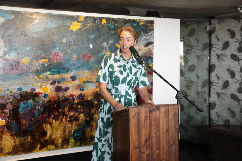 Dr Katye Altieri, Associate Professor of Oceanography at UCT, speaks after being presented with the 2025 New Frontiers Research Award. <b>Photo</b> Supplied.