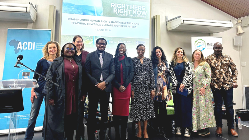 Speakers with UCT’s VC at the RHRN Global Summit at UCT.