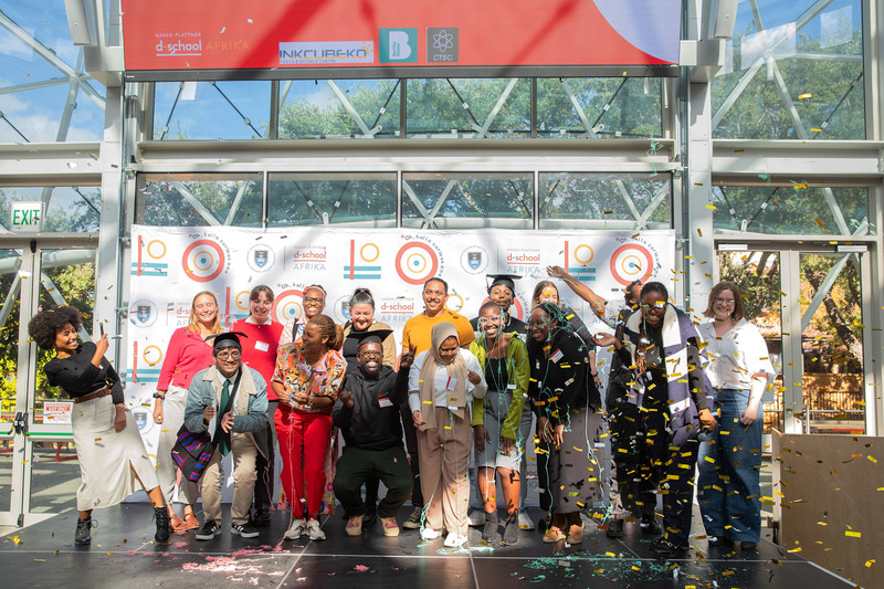 Students celebrating their Foundation Programme in Design Thinking graduation.