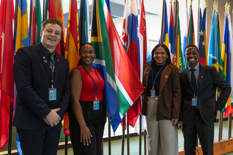 The four UCT students at the UN sustainable development forum.