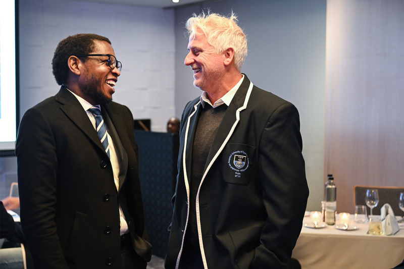 UCT VC Prof Mosa Moshabela (left) and Ikey Tigers head coach, Robbie Fleck.