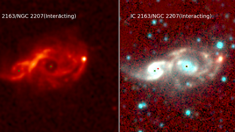 An image depicting interacting/merging galaxies.