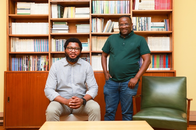 Dr Wanga Gambushe (left) and Assoc Prof Litheko Modisane are among scholars working on breathing life into the “Imvo Zabantsundu” newspaper. Photo Je’nine May.