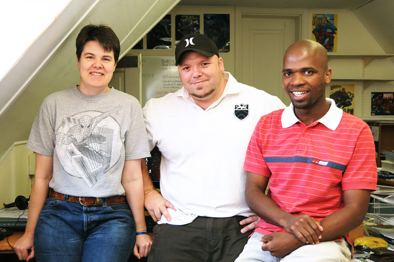 Online Communications head Rethea Deetlefs, Senior PHP developer Nico Badenhuizen, and HTML coder Malibongwe Dywibiba.