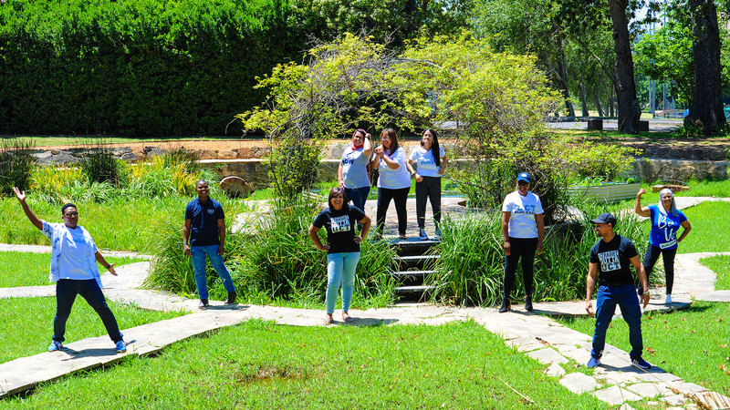Brand and Stakeholder Relations team (from left) Aloy Gowne, Bheki Boneni, Nina Taaibosch, Aniqah Deers, Colleen Jeftha, Aalieyah Rejaldien, Khanyisa Lubambo, Justin Marthinus (in front) and Jolene Steenkamp. <b>Photo</b> Lerato Maduna.