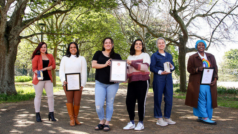 CMD award winners (from left) Roxanne Harris, Niémah Davids, Carla Bernardo, Aamirah Sonday, Helen Swingler and Lerato Maduna. <b>Photo</b> Je’nine May.