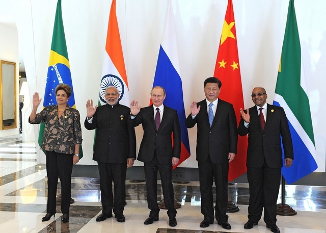 BRICS leaders at a meeting ahead of the G20 summit in Turkey in 2015.