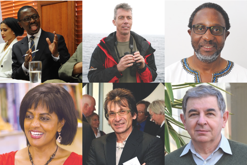 Main Image: (clockwise from top left) Professor Bongani Mayosi, Professor Peter Ryan, Professor Lungisile Ntsebeza, Professor Anusuya Chinsamy-Turan, Professor Frank Brombacher,  Professor George Janelidze.