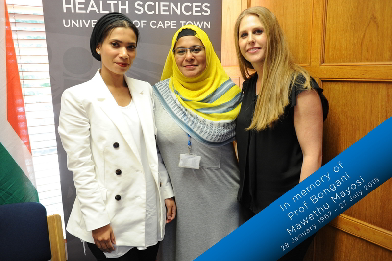 Maryam Fish, Gasnat Shaboodien and Sarah Kraus, the all-female team of researchers who made the discovery of the CDH2 gene.