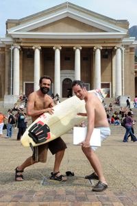 Head of IS, Prof Jean-Paul van Belle, and alumnus Sam Paddock