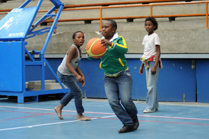 Children playing sports