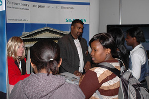 students attending careers fair