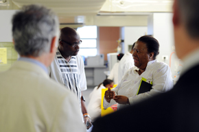 Prof Kelly Chibale and Minister of Science & Technology Naledi Pandor