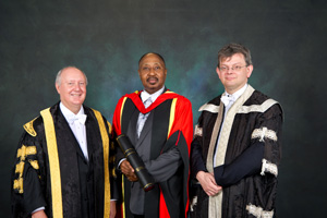 Prof Thandabantu Nhlapo with Sir Kenneth Calman_and Prof Anton Muscatelli