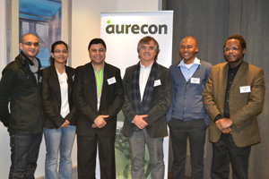 Engineering dean Prof Francis Petersen and members of the department