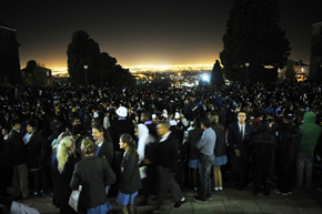 Learners excitedly gathered on Jameson Plaza after the competition