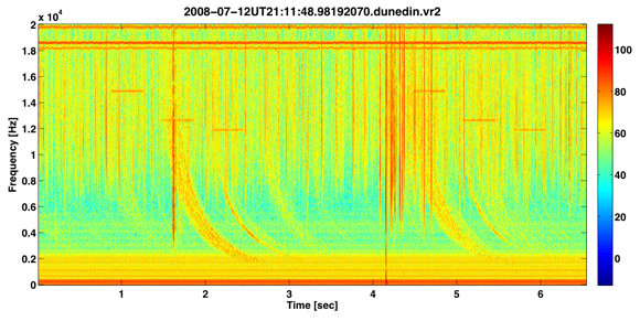 A whistler spectrogram