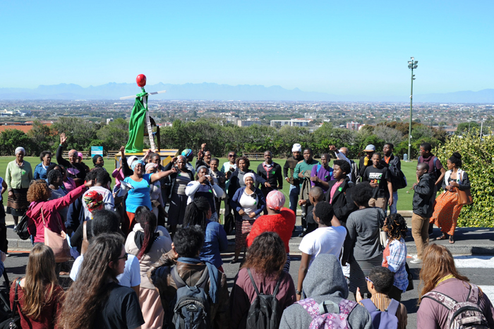 The crowd gathered