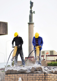 Construction in middle campus