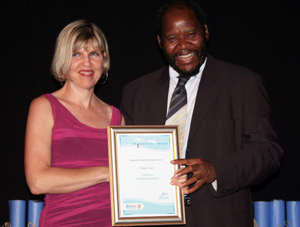 Lynn Woolfrey with Pali Lehohla