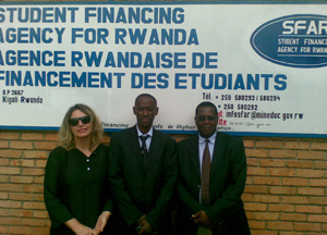Assoc Prof Elrena van der Spuy, Emmanuel Muvunyi and Prof Evance Kalula
