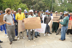 Green Perspective workers in an earlier protest at UCT