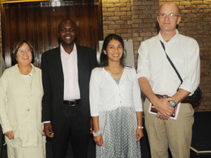 Prof Marian Jacobs, Mulumba Moses, Rashieda Khan and Francios Botha