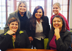 Ilse van Vuuren of Shamrock Recruiting, Athena Wilson of Kelly Group, Samantha Prinsloo of the Tower Group; Pruniel Thornes of Ayanda Mbanga Communications; and Katerina Wright of Corporate Placements