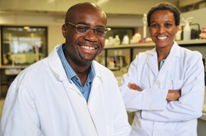 Prof Kelly Chibale and Dr Denise Saravanakumar