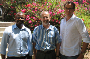 Assoc Prof Pilate Moyo, Prof Mark Alexander, and Dr Hans Beushausen