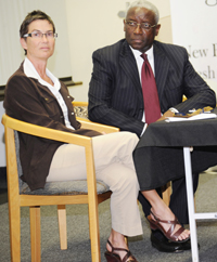 Prof PJ Schwikkard and Chief Justice Sandile Ngcobo