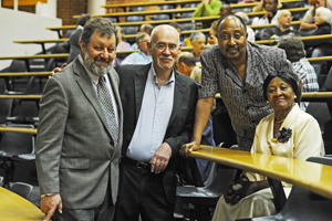 Filmmaker Larry Shore, John Stodel of Scipio Entertainment Corporation,  DVC Prof Thandabantu Nhlapo, and Albertina Luthuli