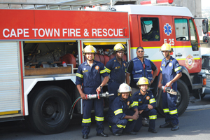 Campus tour for fire department