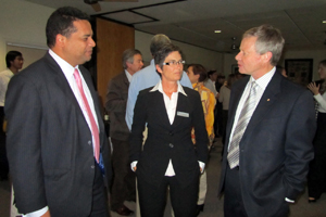 Professor John McMillan with Selwyn Hockey, and Dean of Law Prof PJ Schwikkard