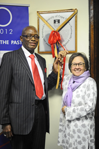 Judge Selby Baqwa and dean of health sciences Prof Marian Jacobs