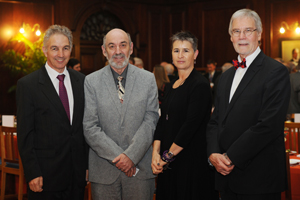 VC Dr Max Price (left) with new Fellows Profs Gerald Nurick and Alison Lewis, and DVC Prof Danie Visser