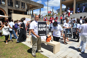 Protest march against gender violence