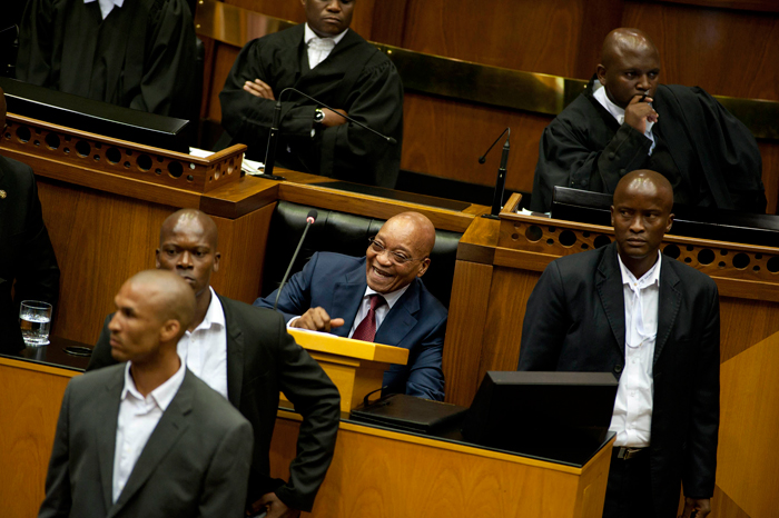 Once the EFF were thrown out of Parliament during SONA 2015, there was a cheer from the ANC. And President Zuma, surrounded by security, chuckled.
