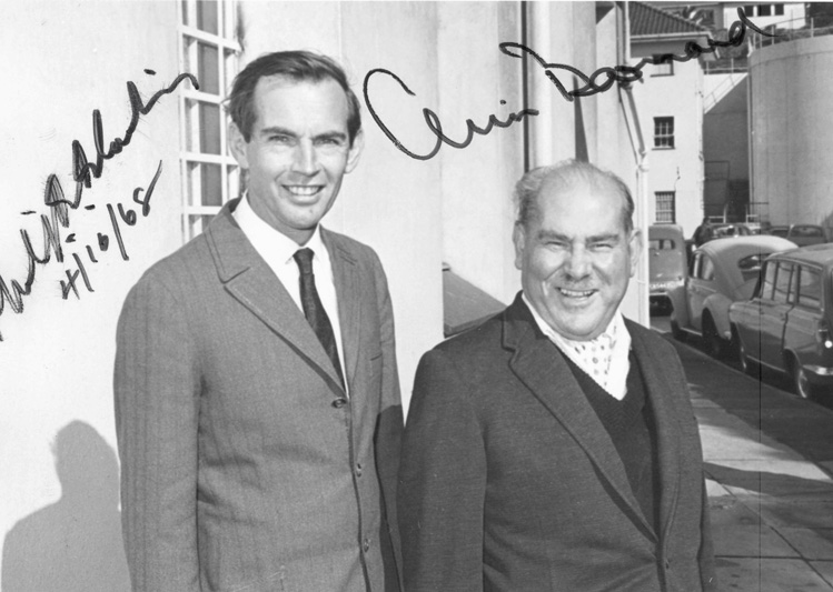 Chris Barnard and dentist Philip Blaiberg, the third person in the world to undergo a heart transplant. Blaiberg died 18 months later.