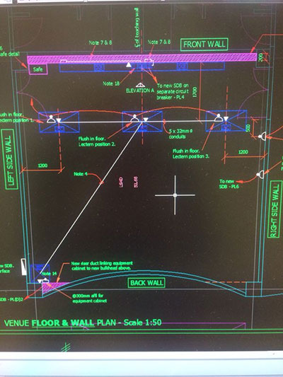 Detailed plans were drawn up during the design phase. 