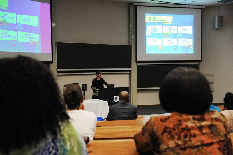 Professor Allison Lewis, Dean of Engineering and the Built Environment, gives parents a breakdown of the faculty and the courses offered.