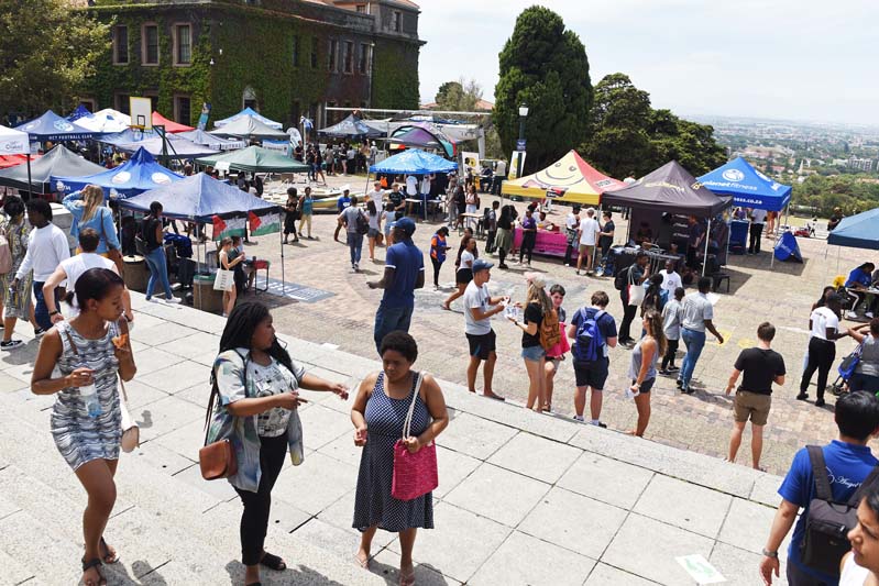 Students flock to Jameson Plaza during Plaza Week to tuck into some fun and games before the serious work starts at the beginning of the semester.