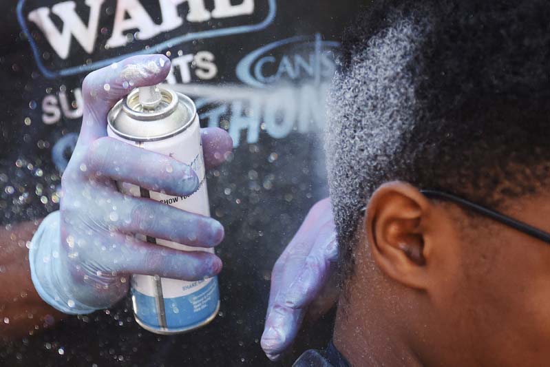 Students paid R50 to have their sprayed, with all funds going to CANSA’s health and research programmes.