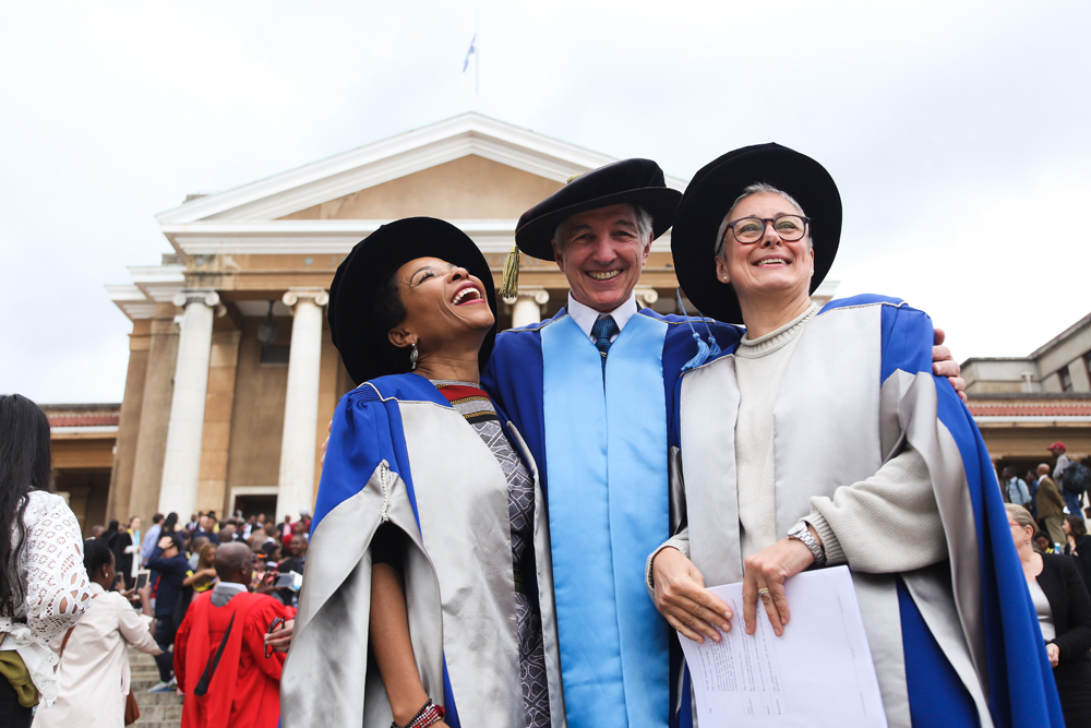 Deputy Vice-Chancellor Prof Mamokgethi Phakeng, Vice-Chancellor Dr Max Price and Deputy Vice-Chancellor Assoc Prof Lis Lange.