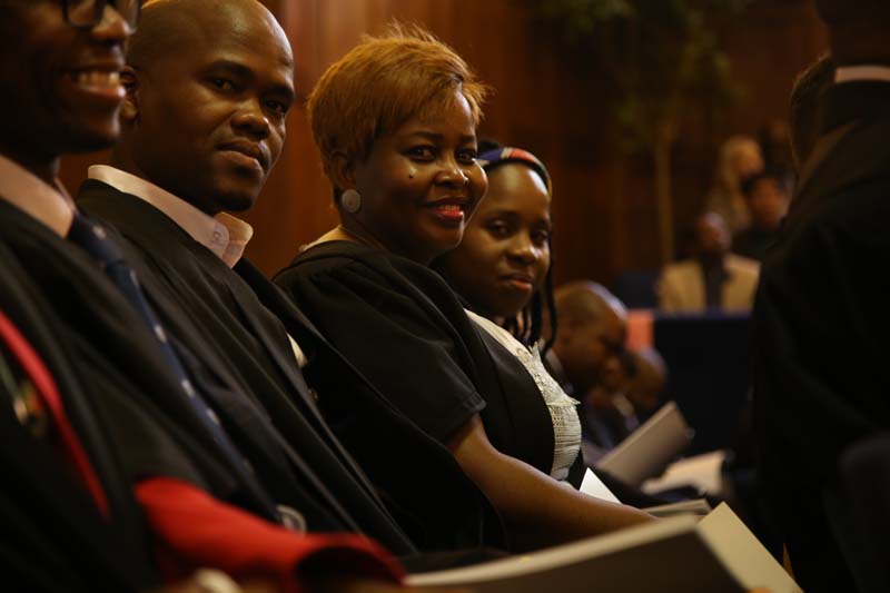 The graduands were all smiles as they awaited their turn.