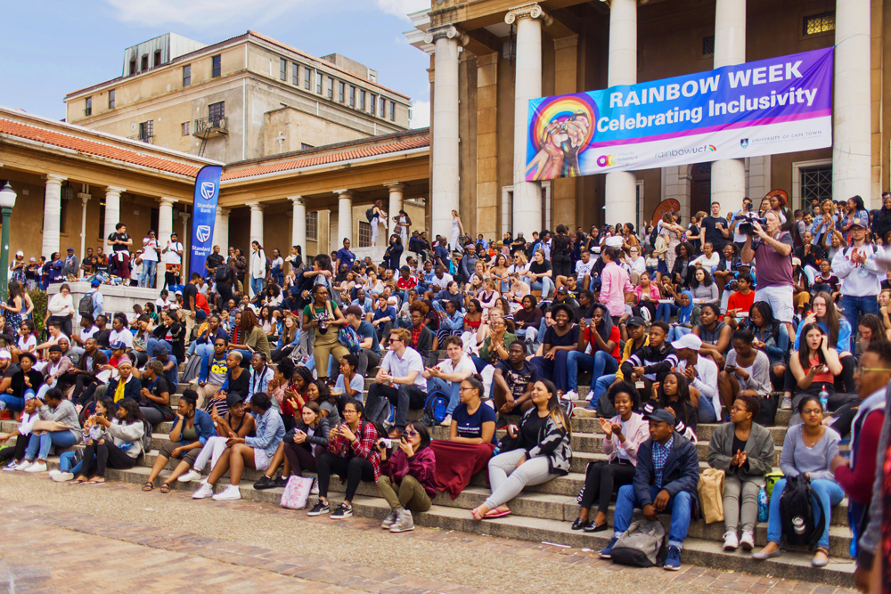 Students come out in their numbers during Meridian to mark the Pride march, which was a central feature of Rainbow Week.