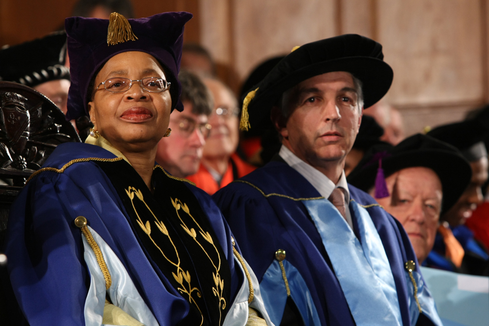 University of Cape Town Chancellor Graça Machel in attendance at Dr Price’s inauguration ceremony in August 2008.