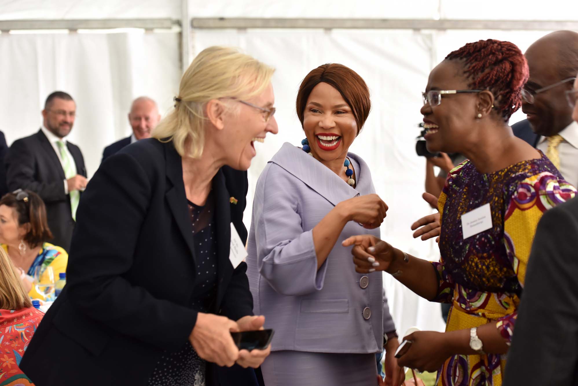 UCT Chancellor Dr Precious Moloi-Motsepe greeted guests before her keynote address at the fourth annual Heads of Mission breakfast.